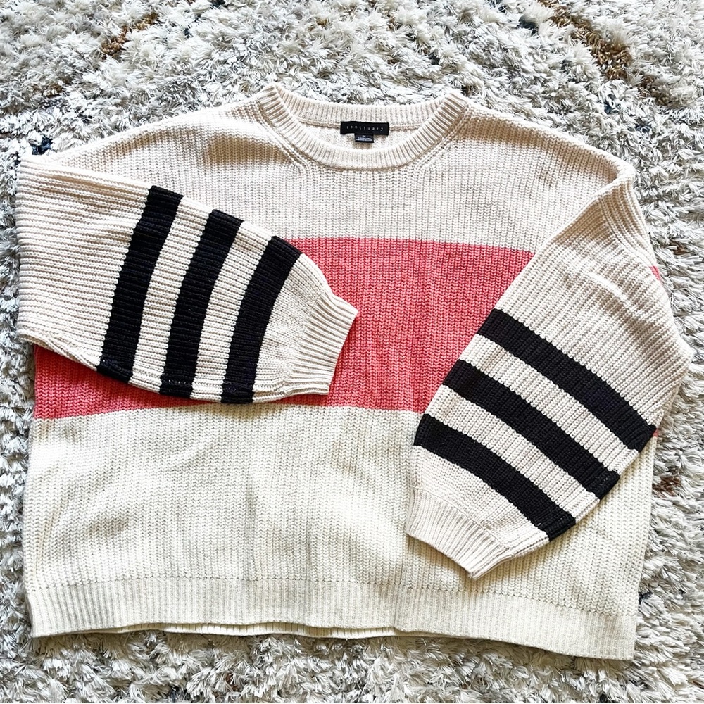 Sanctuary Cream Striped Sweater